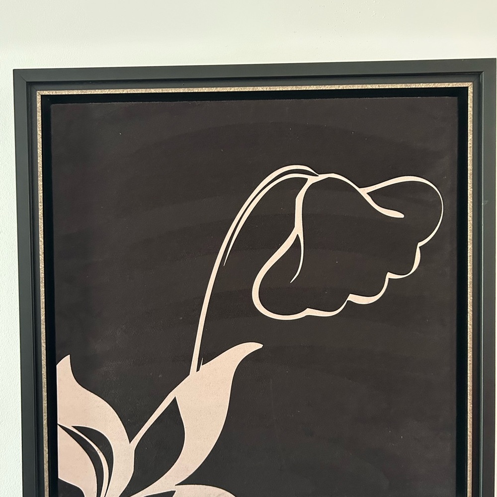 Elegant Black and Cream Floral Wall Art